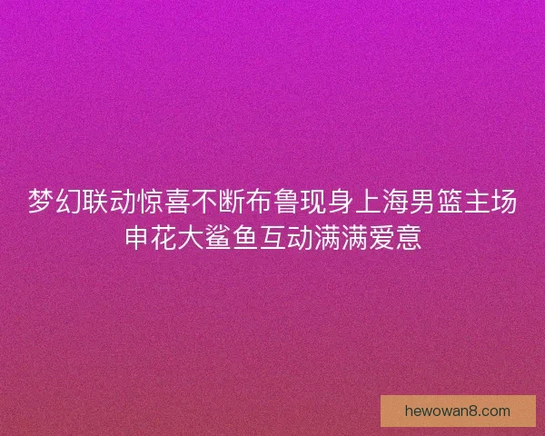 梦幻联动惊喜不断布鲁现身上海男篮主场申花大鲨鱼互动满满爱意